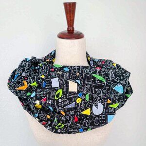 Black Math Symbols Cotton Scarf - Perfect For Teachers Or Students!